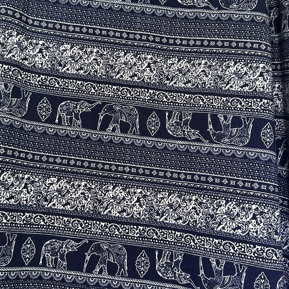 Ultra Teeze Navy Elephant Print Boho Maxi Skirt Size L - Picture 4 of 4